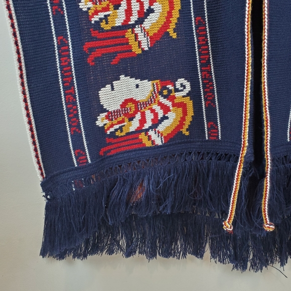 Cuauhtemoc Aztec Poncho Shrug Fringe OSFM Woven Knit Acrylic Tie Front Beautiful - Picture 2 of 11